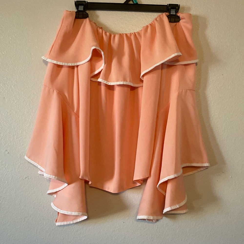 Peach off-shoulder blouse